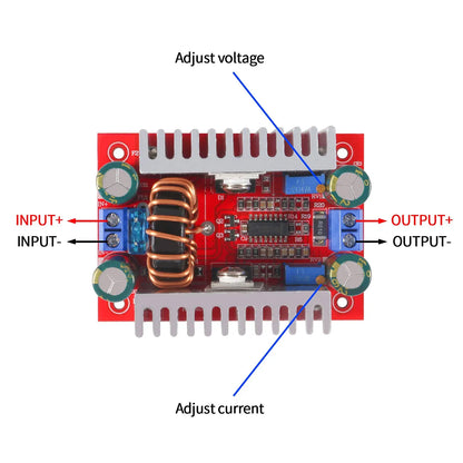 1pc 8.5-50V to 10-60V Voltage Charger Step Up Module DC 400W 15A Step-up Boost Converter Constant Current Power Supply LED Drive