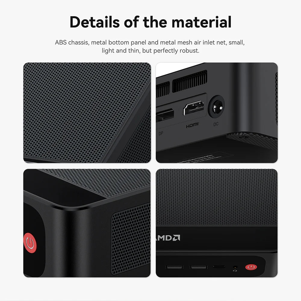 Beelink Mini PC SER5 Max AMD R7 6800U 7735HS R5 5500U R3 3200U 16G 500G NVME Windows Type-C Triple Screen Gamer Mini Computer