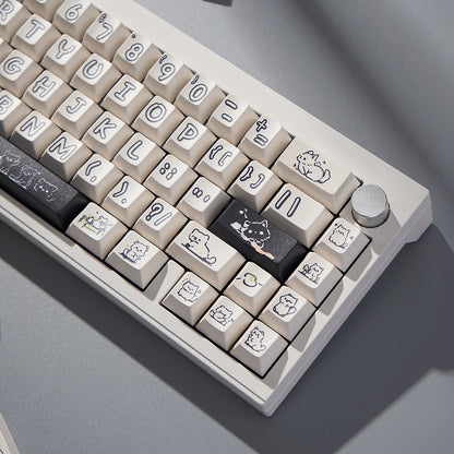 148 Keys Cute Kitten Cat Keycaps DYE-SUB Cherry Profile PBT Keycaps For Cherry MX Switch Mechanical Keyboards