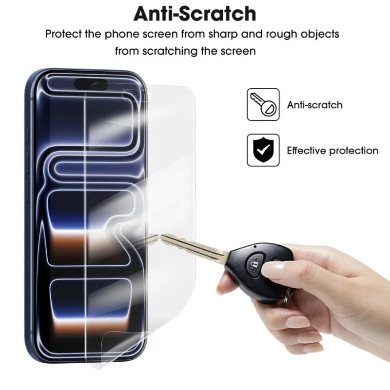 5Pcs Hydrogel Film For iPhone 17 16 15 14 13 12 11 Pro Max Plus Full Cover Screen Protector For iPhone 17E 16E 13 12 MIni
