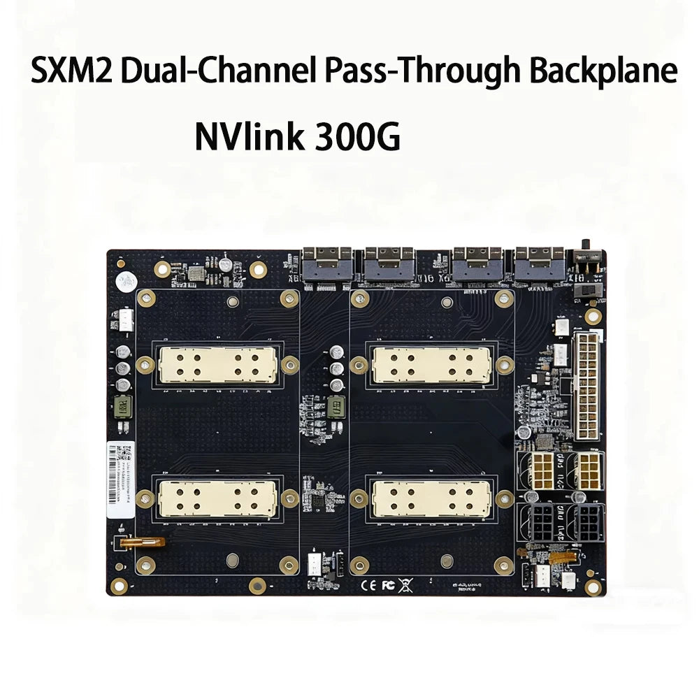SXM2 for NVIDIA V100 GPU Adapter Board Card NVLink 300G 4-Port 4‑Way / Dual-Card Dual-Channel Pass-Through Expansion Backplane