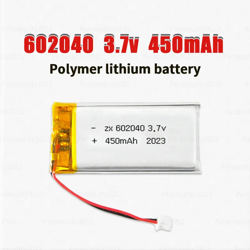 602040 Li Po Battery 3.7V Lithium Batteries 450mAh Lipo Rechargeable Cell for Smart Wearable Walkie Talkie GPS PSP Game Console