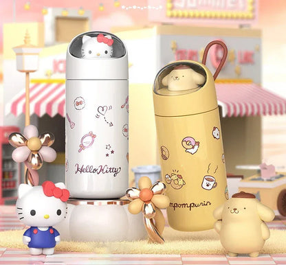 350MLStainless Steel Thermos Cups Student Kids Anime Cartoon Vacuum Flask Cute kitten/Dog/Bear Insulated Water Bottles Tumbler