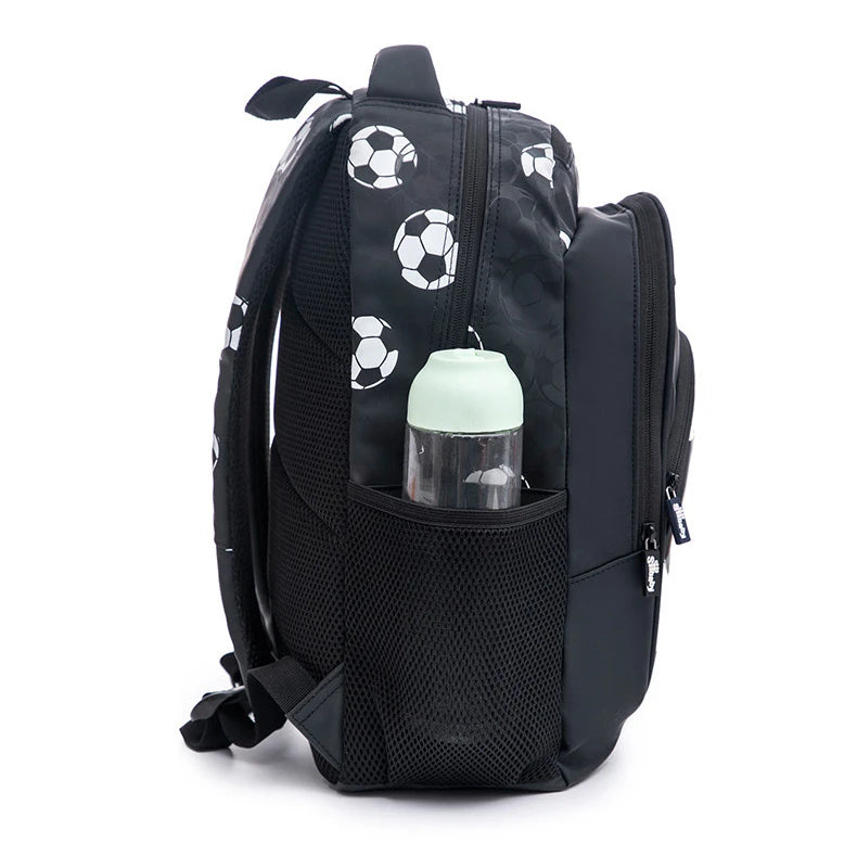 New 3D Cute Orthopedic School Bag For Boys Cartoon Football Backpack Kids Children High Capacity Waterproof  1-3 Grade Schoolbag