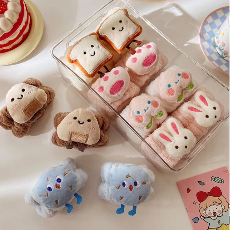 Cartoon Reusable Face Wash Hand Wrist Strap 1Pair Sweat Band Towel Band Flexible Absorbent Wrist Strap for Face Wash Comfortable