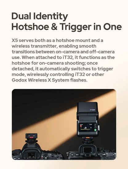 Godox iT32&X5 C/S/N/F/O TTL iFlash Camera Flash Compatible With X5 Wireless Flash Trigger Canon for Sony Nikon Fujifilm Olympus