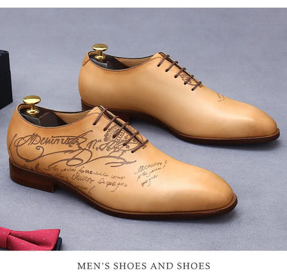 British Trend Mens Dress Shoes Elegant Genuine Cow Leather 2023 Autumn Designer New Style Oxfords Wedding Social Shoes Man