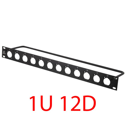 1U 2U Rack Patch Panel 8 12 16 24 Way Channel Flight Case Mount for XLR Connecctor Male Female SpeakOn Cabinet Mounting Panel