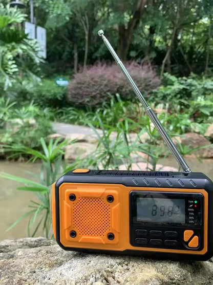 Solar Crank DAB+ FM Radio with 5000 mAh Power Bank,  Bluetooth speaker Emergency Radio, USB-C  Phone Charge, SOS Alarm, Torch