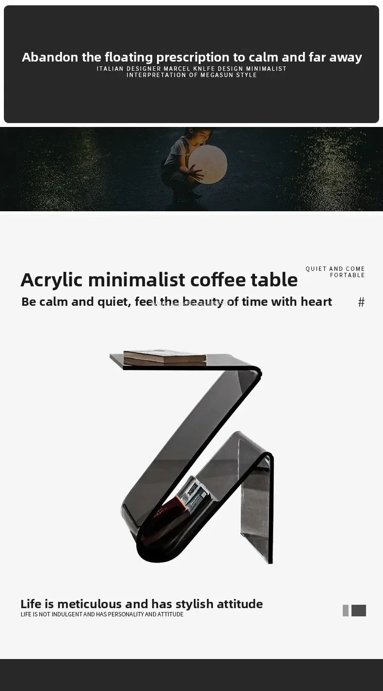 Hot Internet Celebrity Acrylic Creative Small Table Home Living Room Bedside Table Personality Simplicity Special Shape Small Co