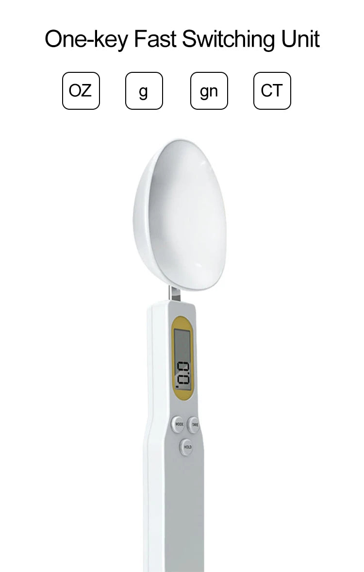 Weighing Spoon Scale Home Kitchen Tools Electronic Measuring Coffee Food Flour Powder Baking LCD Digital Measurement Adjustable