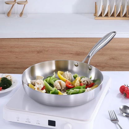 304 stainless steel frying pan, non stick pan, steak pan, suitable for gas stoves and induction cookers, uncoated kitchen utensi