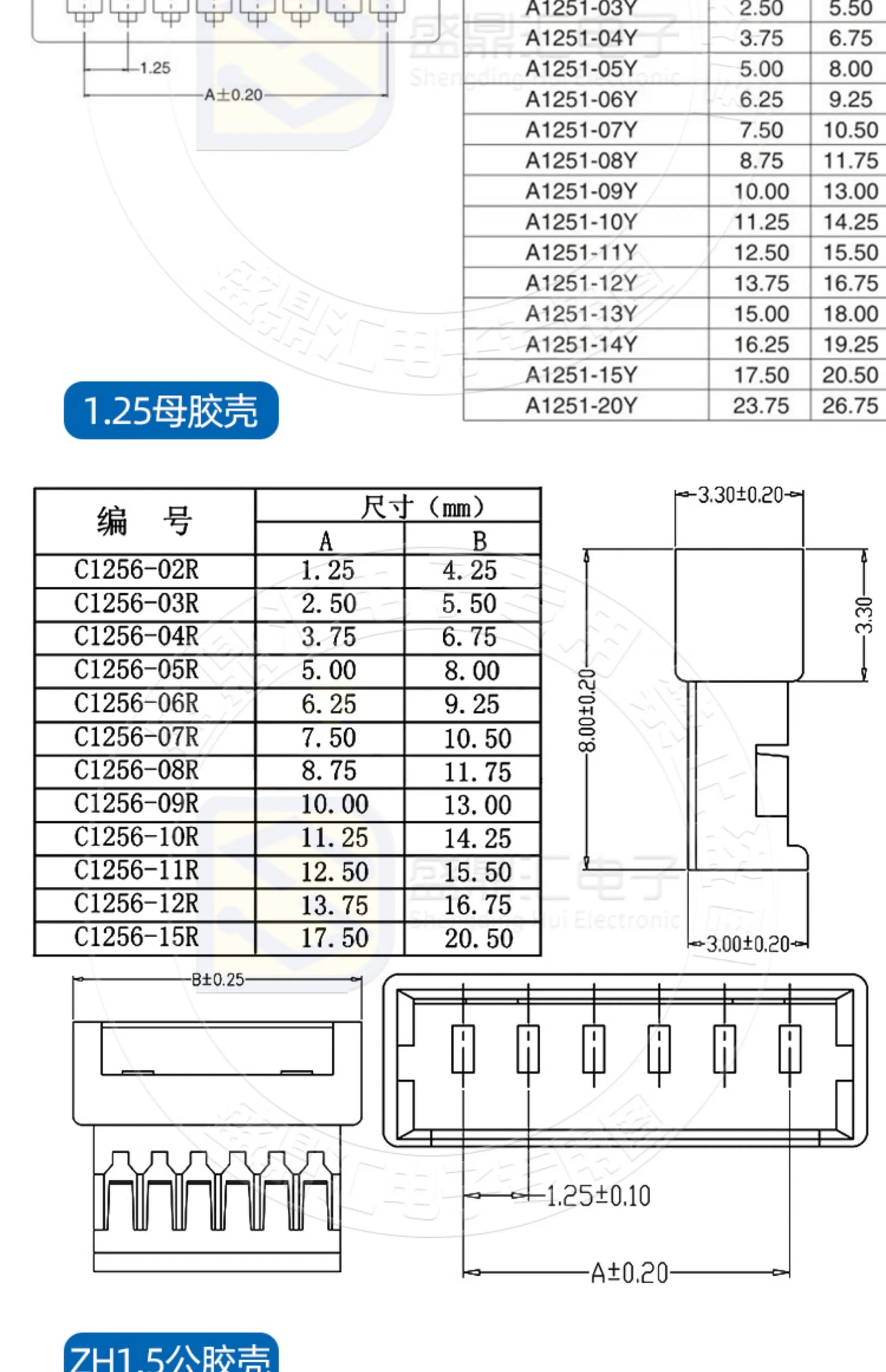 1.25/1.5/HY/PH2.0/XH/XHB/Dupont/SM2.54/2510/VH3.96 Connector Cable 2-6P Plug Socket Male Female Wire Connector Extension Cable