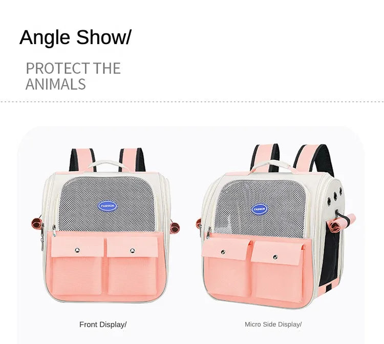 Pet Backpack Outdoor Large Cat Backpack Cat Transporter Breathable Foldable Carrying Bag Backpack Cat And Small Dog Supplies