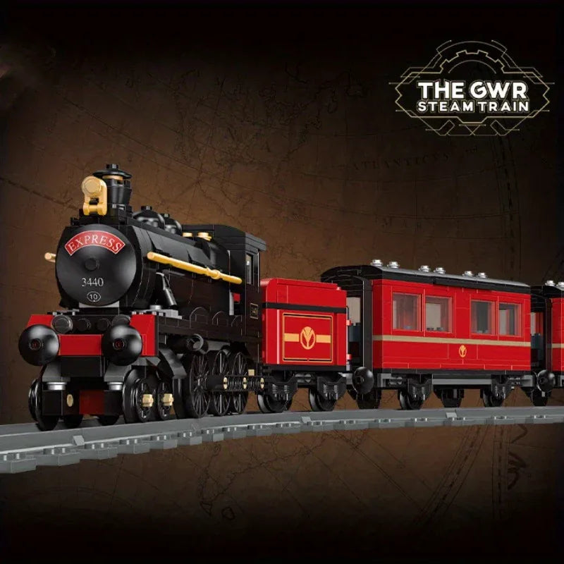 Track electric train city train model puzzle building block toy assemble and insert toy  gift