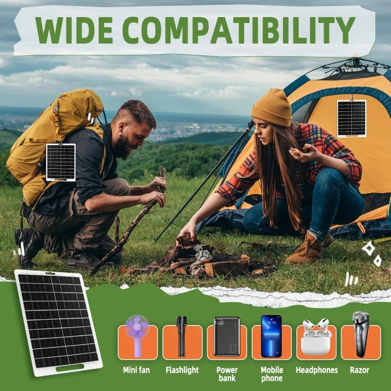 Solar Panel 10W With USB Waterproof Outdoor Hiking And Camping Portable Battery Mobile Phone Charging Bank Charging Panel 6V