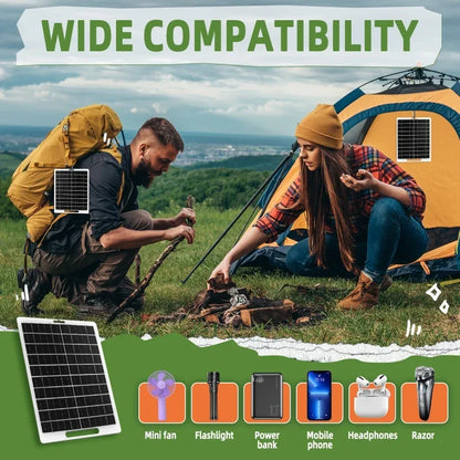 Solar Panel 10W With USB Waterproof Outdoor Hiking And Camping Portable Battery Mobile Phone Charging Bank Charging Panel 6V