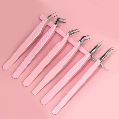 1pcs Fiber Tip Eyelash Extension Tweezers Stainless Steel Eyebrow Clip Lash Lifting High Precise Eyelashes Tweezer Makeup Tool