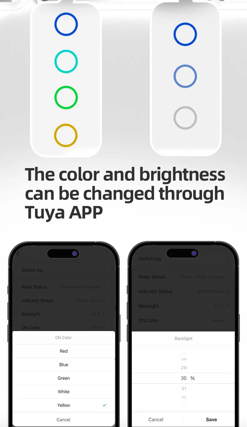 Zigbee Smart DIY Name Switch Work with Tuya App US Type Display Screen Touch Wall Light Switch Alexa Google Home Voice Control