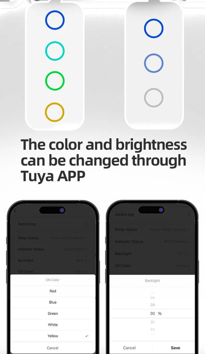 Zigbee Smart DIY Name Switch Work with Tuya App US Type Display Screen Touch Wall Light Switch Alexa Google Home Voice Control