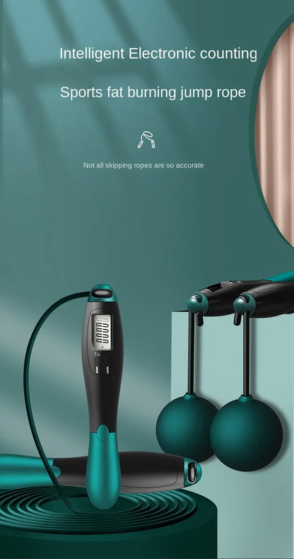 LCD Digital Jump Rope with Smart Counter, Adjustable Cordless/Corded Skipping Rope for Home Gym, Cardio, Boxing & Crossfit Train