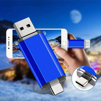 NEW Type-C 2 in 1 OTG 128GB 64GB Pendrive High Speed USB Flash Drive OTG Pen Drive 64GB 128GB 2 in 1 Type C OTG USB Flash Drive