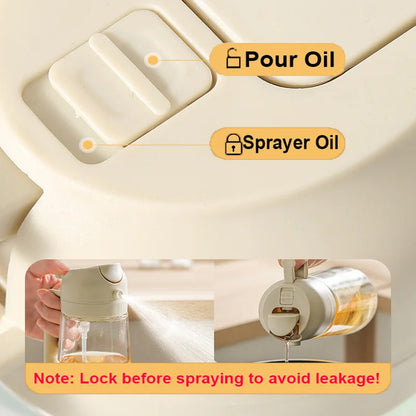 Oil Sprayer Kitchen Spray Oil Polisher 2in1 500ml Plastic Oil Sprayer Bottle Spray Dispenser Cruet BBQ Kitchen Baking Roasting