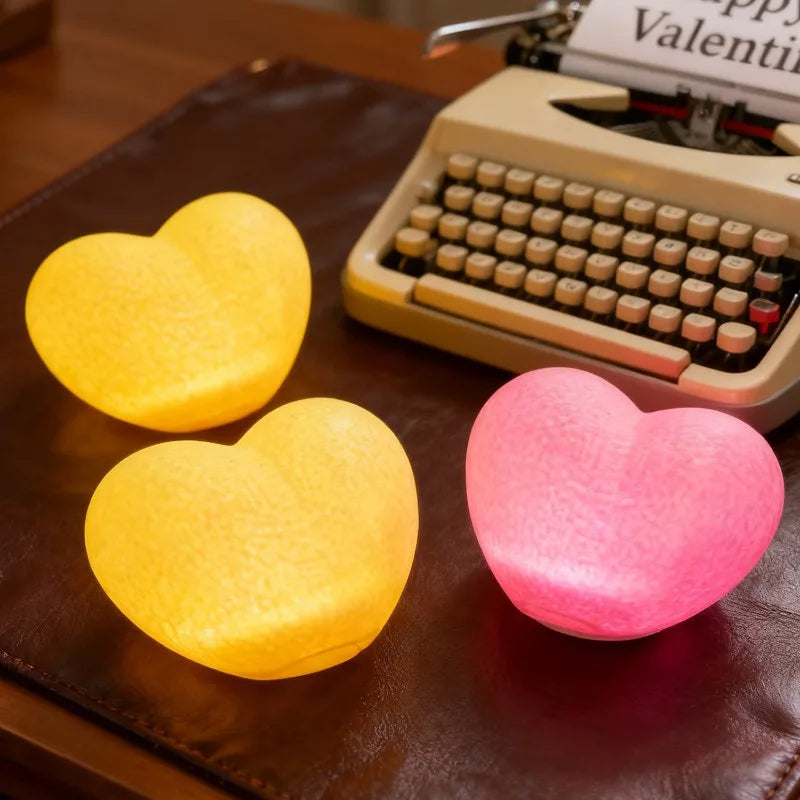Romantic Creative 3D Love Heart LED Lamp Wedding Cake Night Light Ornament Birthday Christmas Home Ambient Light Gift Box Decor