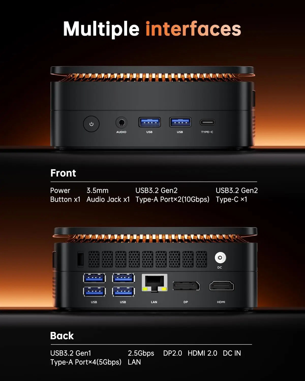 Mini PC AMD Ryzen7 6800H 32GB LPDDR5 6400MHz 1TB/512GB PCIe3.0 SSD up to 4.7GHz Dual Channl Win11pro WiFi6 4k Radeo 680M Gaming
