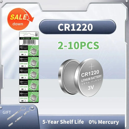 2-10pcs High-Capacity CR1220 LM1220 BR1220 KCR1220 3V Alkaline battery For Toy Watch Car Remote Control Mouse Button Coin Cell