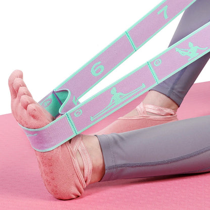 Yoga Stretching Belt Dance Stretching Band Loop Yoga Pilates Fitness Tension Belt  Digital Stretch Elastic Band Resistance Band