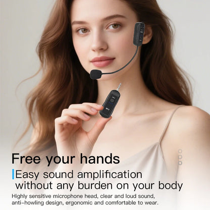 2.4G Head-mounted Wireless Lavalier Microphone Set Transmitter with Receiver for Amplifier Voice Speaker Teaching Tour Guide