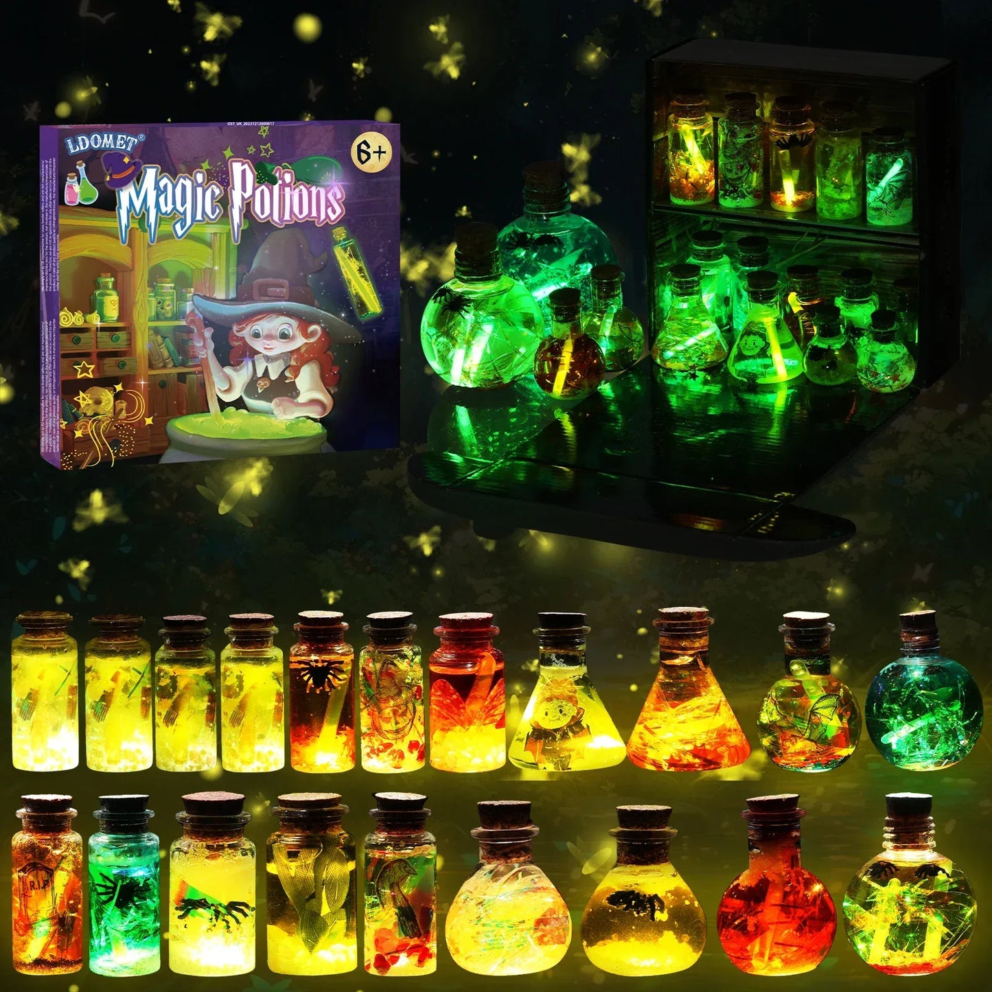 Fairy Magic Potions Kit Kids DIY Witch Glowing Spell Potion DIY Handmade Toys Science Experiments Kids Craft Kit Educational Toy