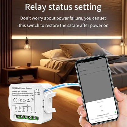 1/2/3 Channels 16A/10A/5A 100-240V Zigbee 3.0 Smart Wireless Switch Smart Home APP Voice Control Work with Alexa Google Home