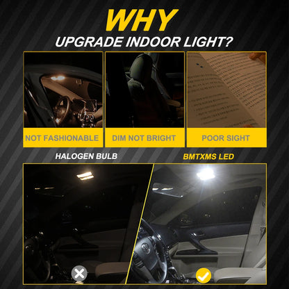BMTxms 8Pcs LED Interior Dome Reading Light License Plate Bulb Kit For Hyundai Porter 2 2010-2018 2019 2020 2021 2022 2023 2024