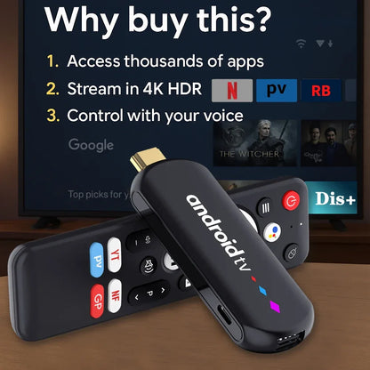 Android TV Stick S905L3 H96 MAX Android 14.0 4K Quad Core 2.4G 5G Wifi BT Home Media Player Voice Assistant Smart TV Stick