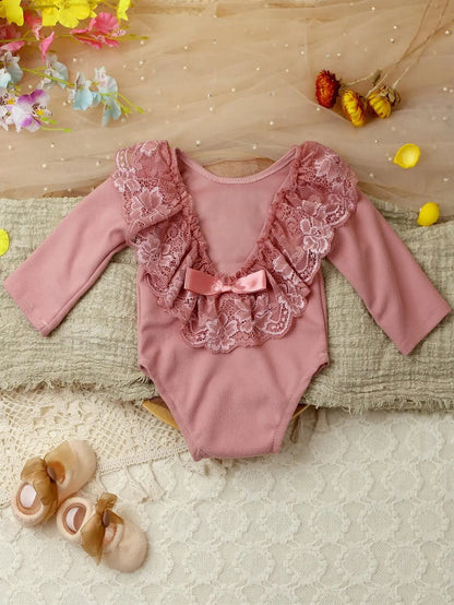 Ylsteed Newborn Lace Romper Baby Girl Photography Props Newborn Shooting Outfits