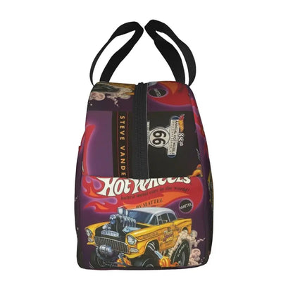 Custom Hot Wheels For Fans Thermal Insulated Lunch Bag Cartoon Sport Car Portable Lunch Container Travel Multifunction Food Box