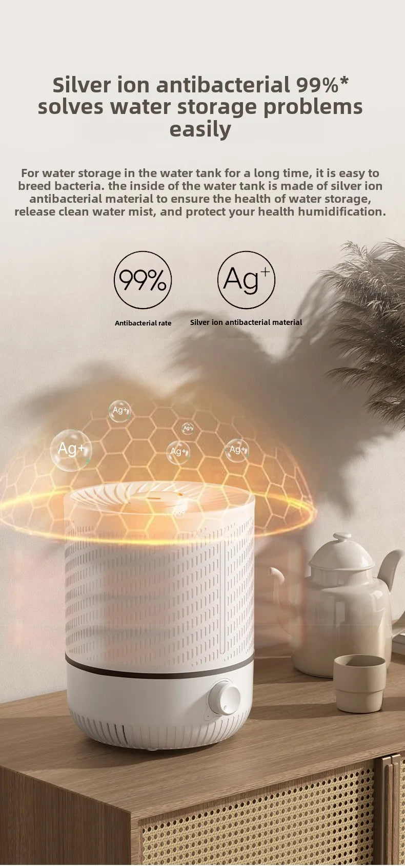 5L Large Capacity Air Humidifier Smart Humidifier with Rotating Mist Auto Shut-Off High Fequency Humidifier Ultra Quiet for Home