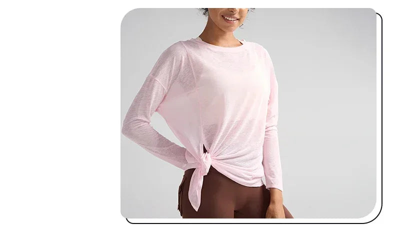 Gym Sports Tops Workout T-shirts Women Yoga Clothing Running Loose Slim Quick Dry Training Long Sleeve Blouse Fitness Tops👚
