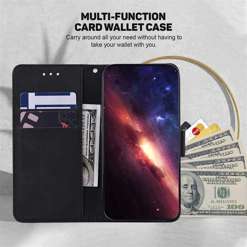 For Xiaomi Redmi 13 Case Solid Color Leather Flip Phone Case for Xaomi Redmi 13 Cover Redmi13 13C 5G Wallet Card Slots Etui