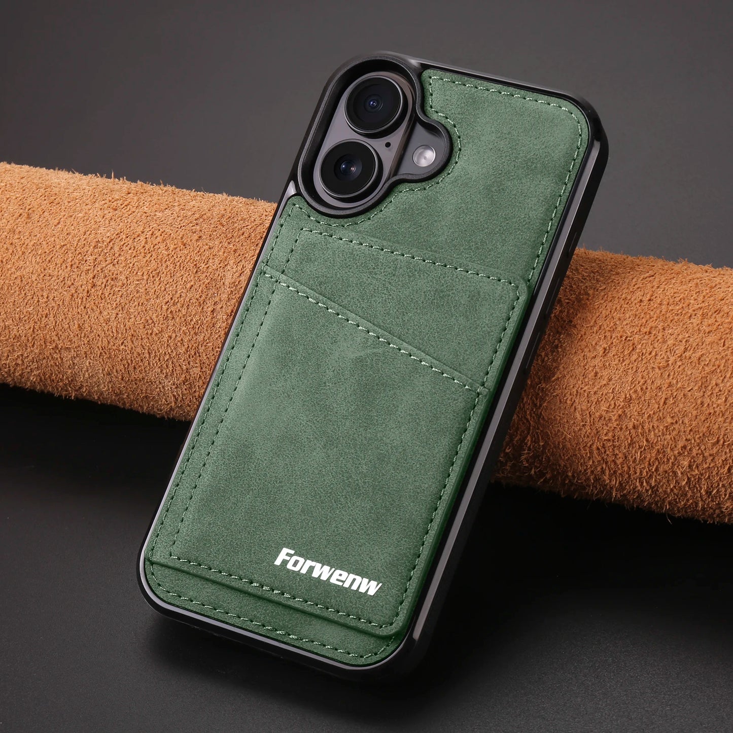Business Flip Leather Case for iPhone 16 17 Air 16E 15 14 13 12 11 Pro Max Plus Mini Built-in Magnetic Wallet Card Phone Cover