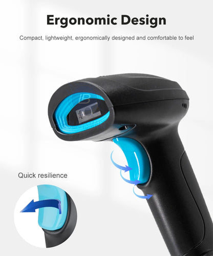 1D 2D Barcode Scanner Wired Wireless Bluetooth Bar Code Reader Omni-directional Scanning For Supermarket Logistics Product