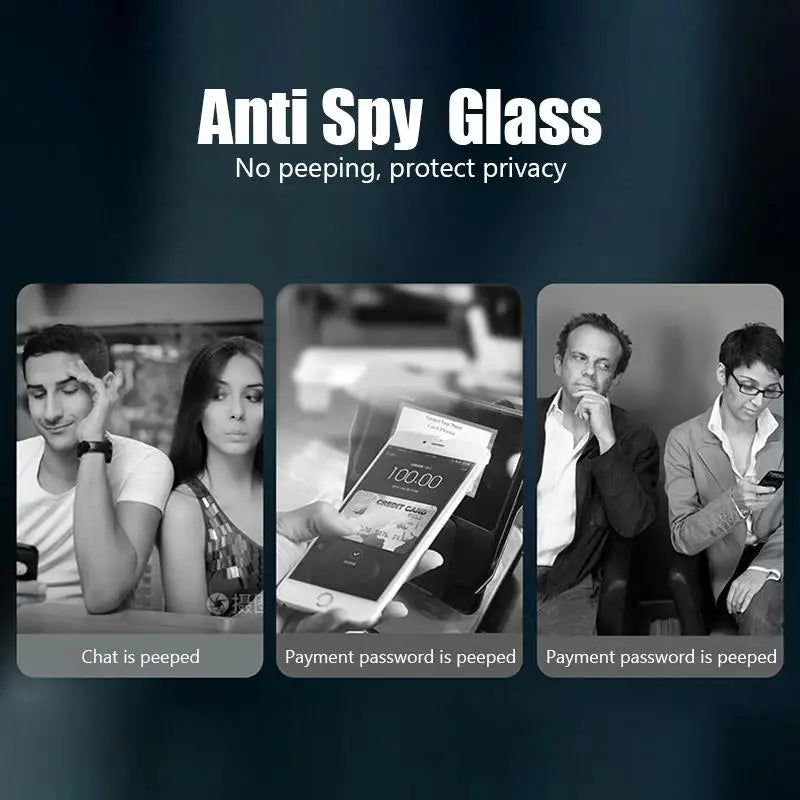 1-5pcs Anti Spy Screen Protector For iPhone17 16 15 14 13 12 11 Xs Pro Max17Air XR Plus mini Tempered Glass Privacy Peep by PDG ibma