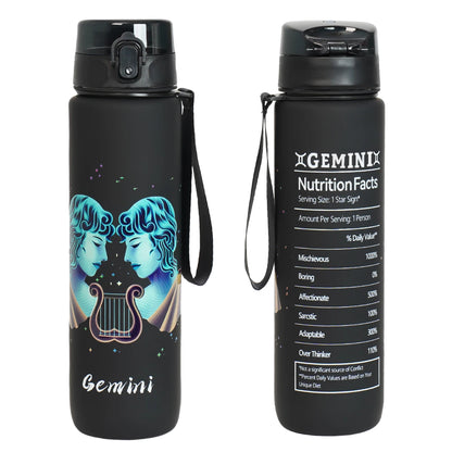 12 zodiac Aquarius 1L outdoor activity leak-proof plastic cup portable water bottle birthday gift holiday gift