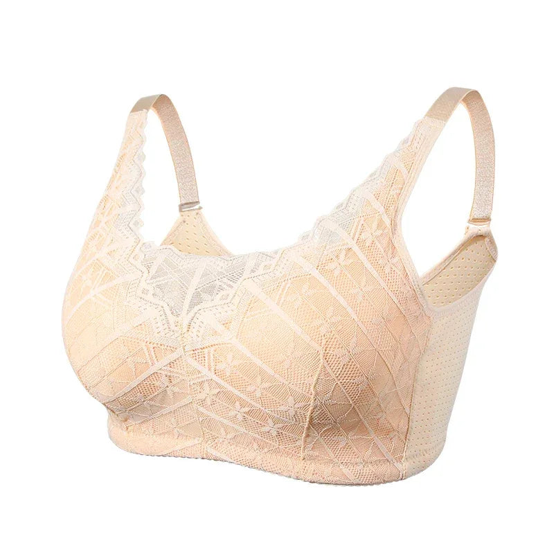 LERVANLA 2566 Strong Breathability Mastectomy Bra Women with Pocket Breast Form Pads Included Adjustable Cotton Comfort  Large