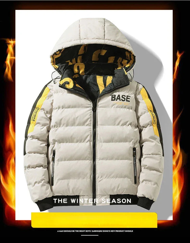 Men Autumn Winter Cotton Jacket Warm Comfortable Padded Thickened Down Jacket 2024 New Double-Sided Clothes Removable Cap M-5XL