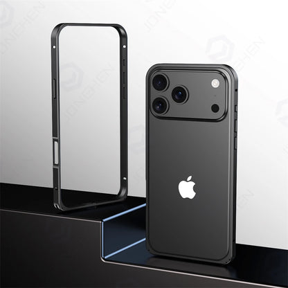 17pro Light Aluminum Metal Bumper Case Orange For iPhone 12 13 14 Plus 15 16 17 Pro Max Ultra Thin Alloy Back Frame Accessories