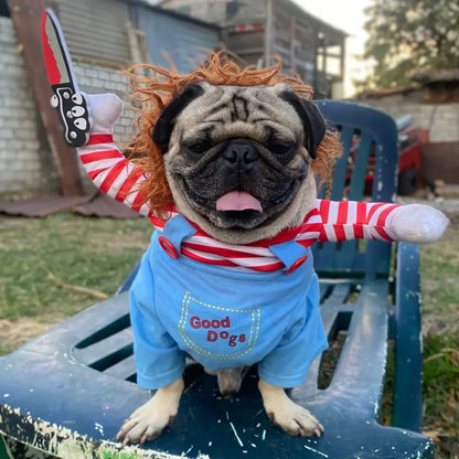 Halloween Funny Dog Clothes Small Medium Large Dogs Cat Cosplay Pets Dress Up Puppy Pullover Chihuahua Costume Party Pet Outfits
