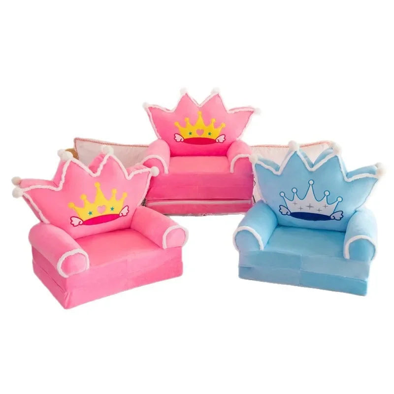 Three-layer folding children's small sofa cartoon kindergarten baby seat stool plush toy lazy sofa removable